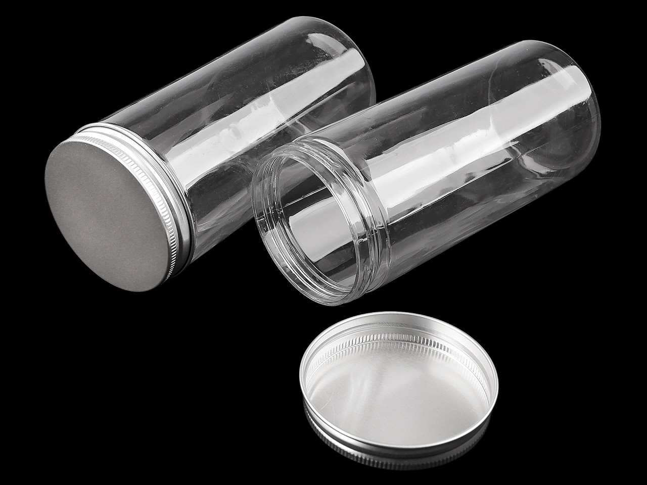 Plastová tuba se šroubovacím víkem Ø5; 6 cm, střední, 1 (Ø5 cm) transparent
