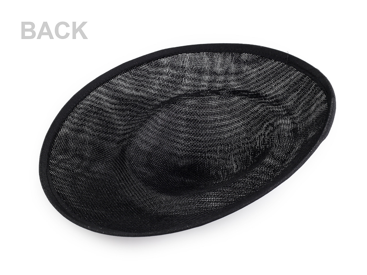Klobouček / polotovar na výrobu fascinátoru Ø25 cm, střední, černá