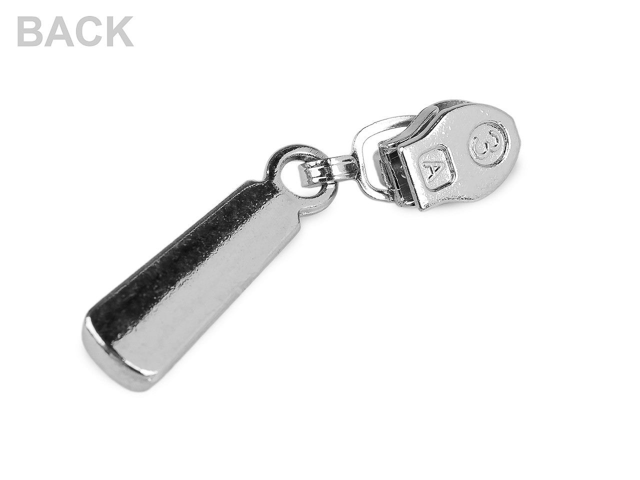 Jezdec ke spirálovým zipům No 3 s kamínky ozdobný, střední, barva nikl crystal