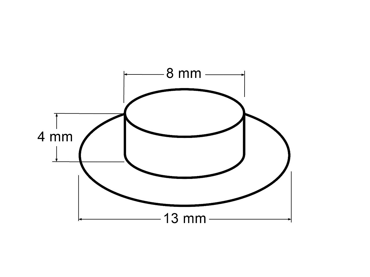 Průchodky s podložkou vnitřní Ø8 mm / vnější Ø13 mm, střední, 2 černý lak