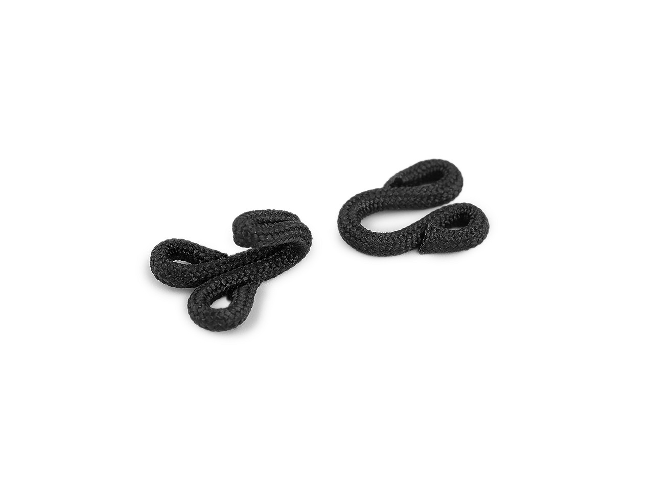 Háček s očkem - potažené, velikost 10+10; 13+13; 17+17 mm, malé, 1 (10 mm) černá