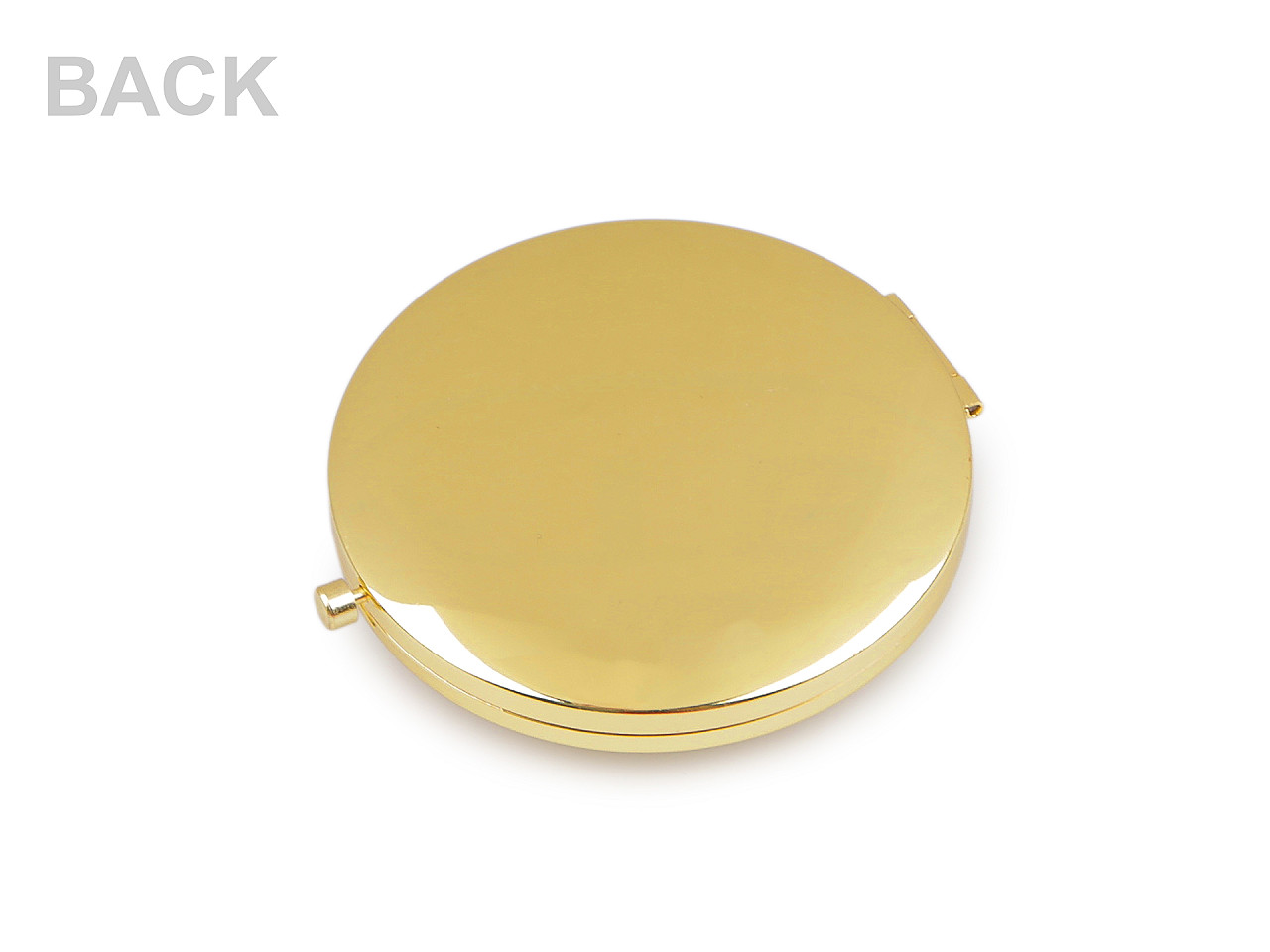 Kovové kosmetické zrcátko perly, střední, 1 stříbrná