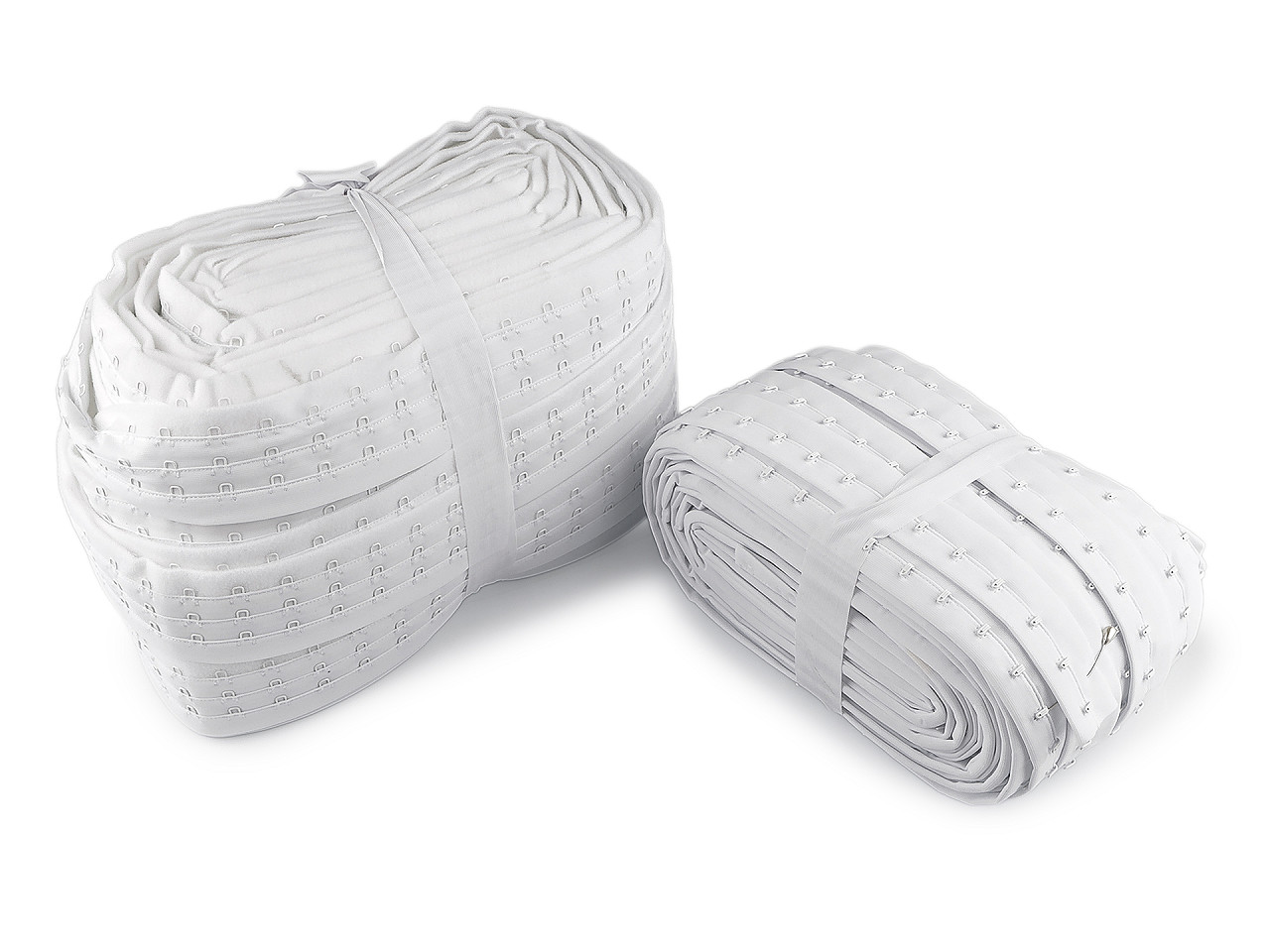 Zapínání na korzety, body v metráži šíře 50 mm trojřadé, střední, 1 bílá