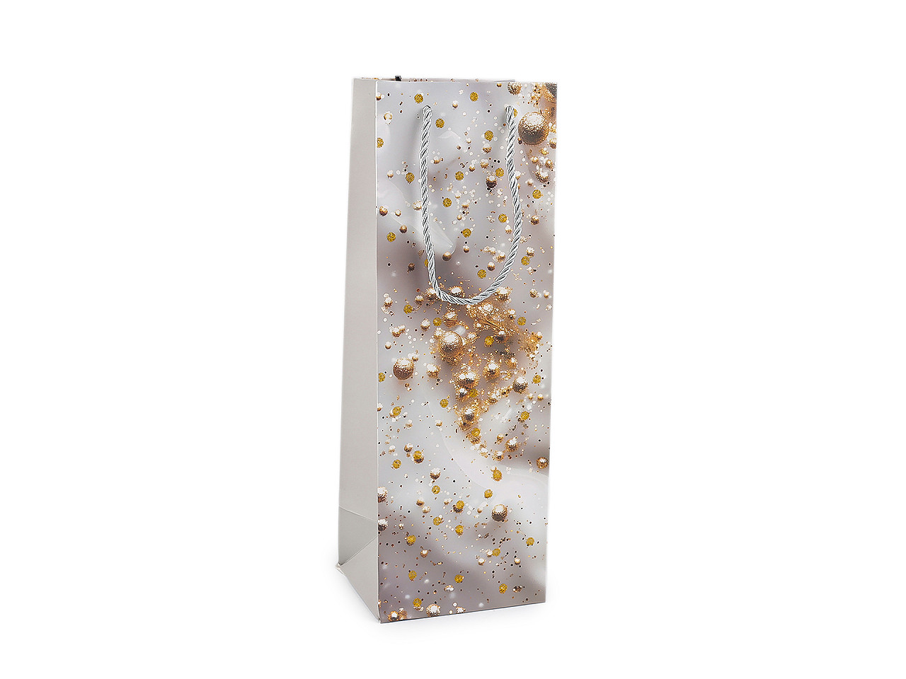 Dárková taška na láhev 12x35 cm, střední, 3 růžová střední