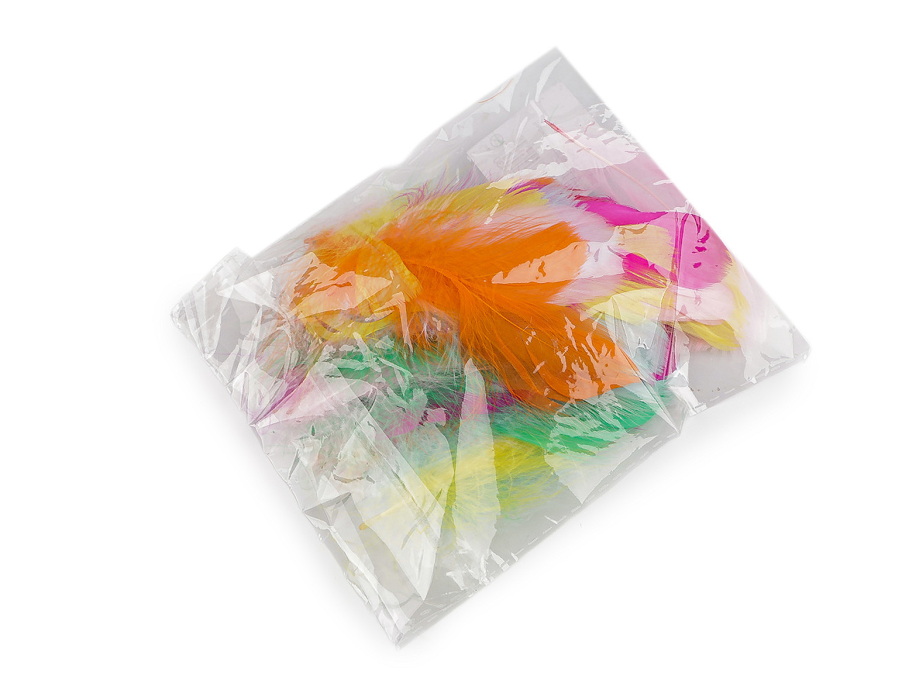 Husí peří mix délka 8-13 cm, malé, 1 mix pastelový