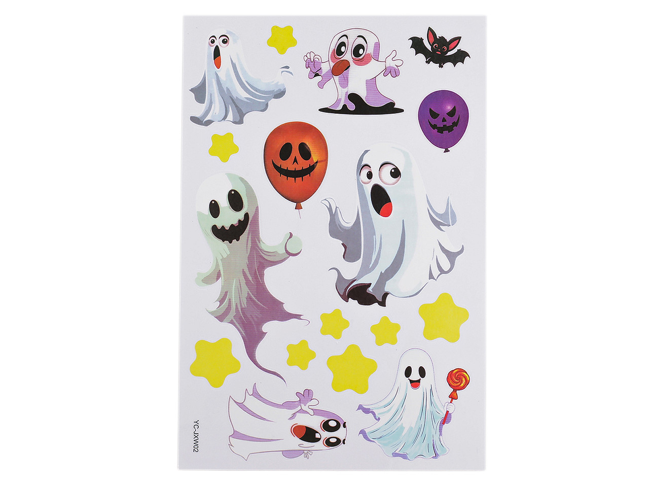 Samolepicí fólie Halloween, střední, 1 multikolor duch