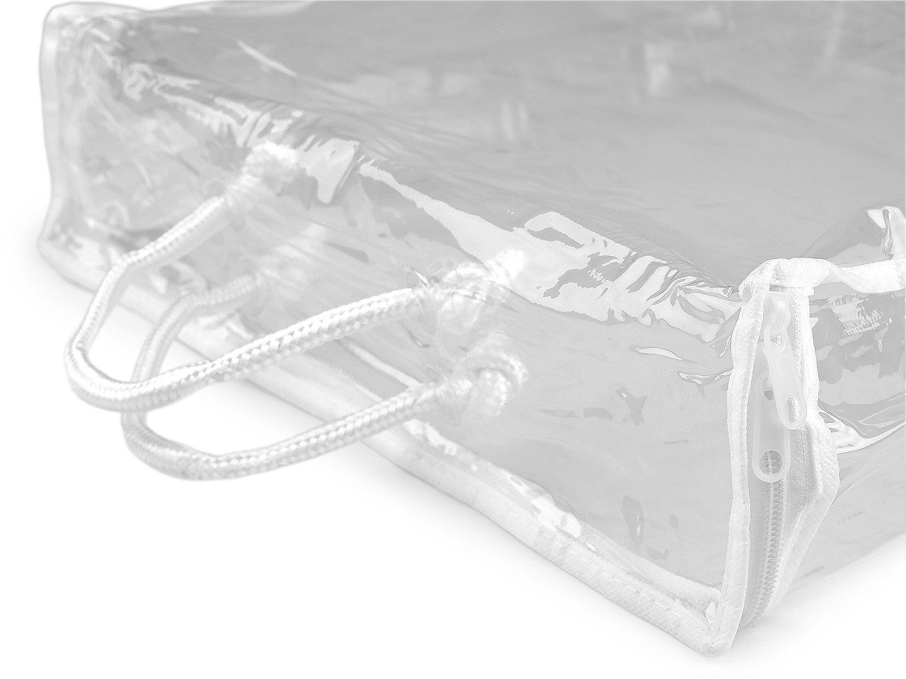 Úložný box / obal PVC se zipem, střední, transparent