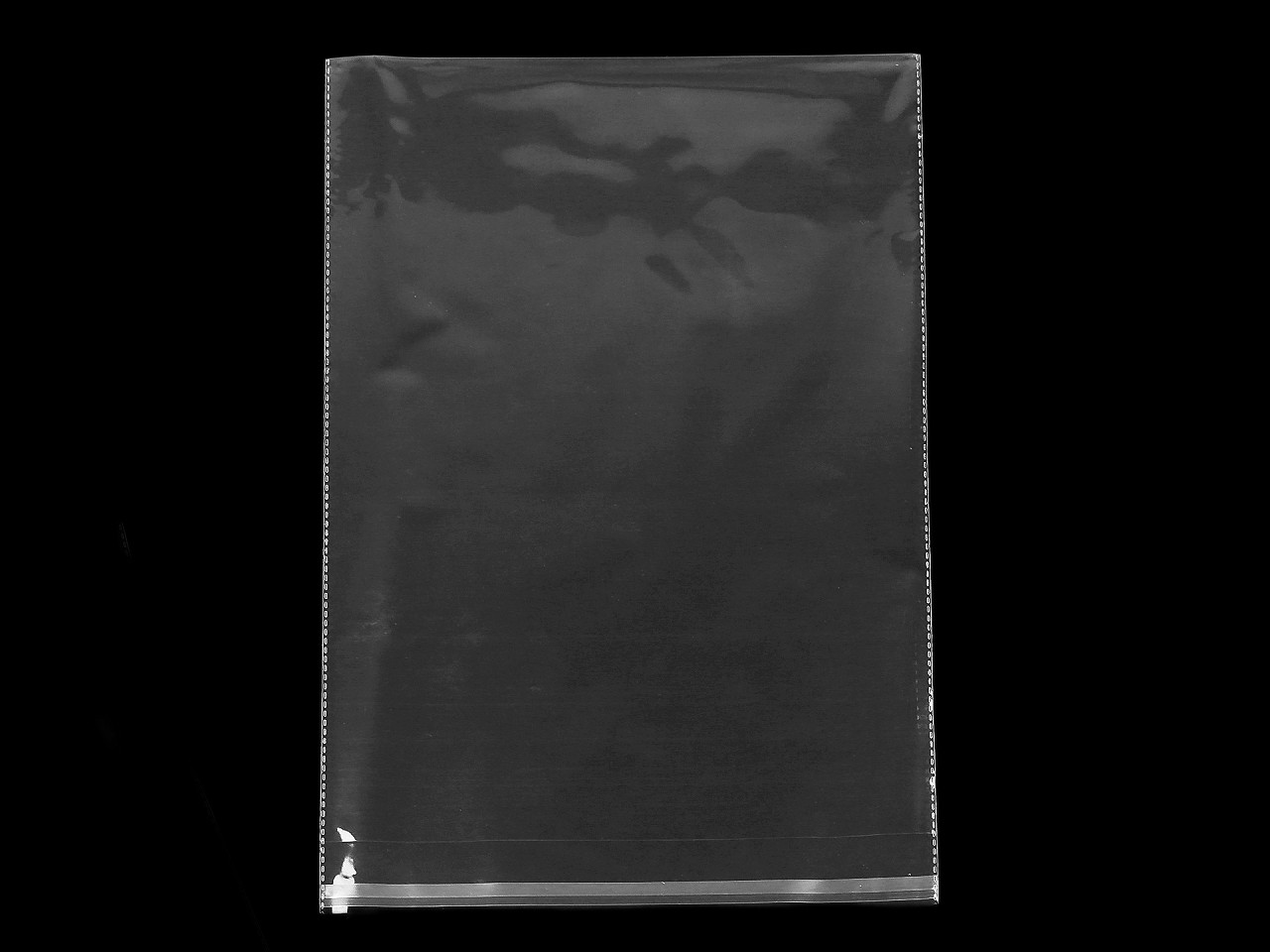 PP sáčky s lepicí klopou 26,5x44 cm, střední, transparent
