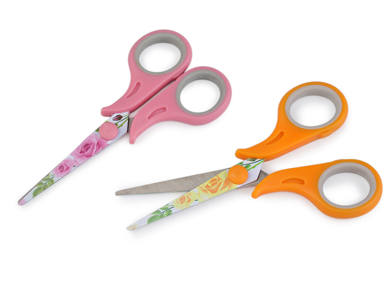 Nůžky délka 13,5 cm designové, malé, 2 oranžová