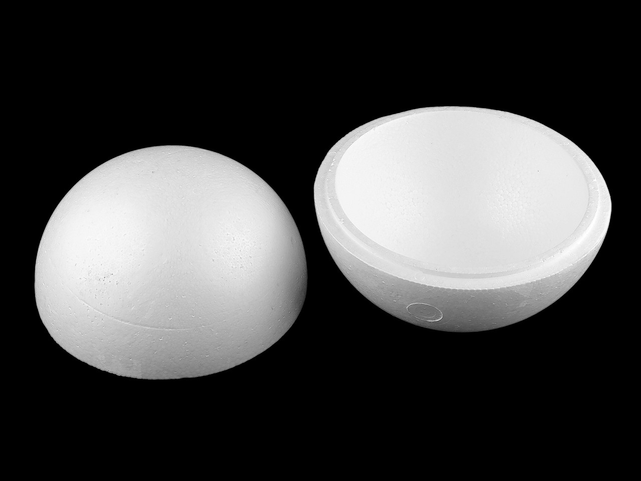 Polystyrenová koule dvoudílná dutá Ø25 cm, malé, bílá
