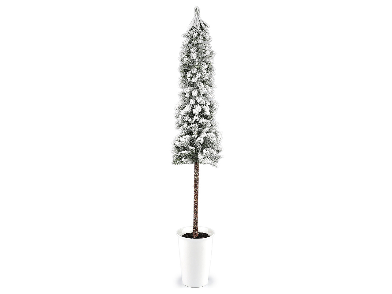 Stromeček v květináči zasněžený, střední, 1 (54 cm) zelená