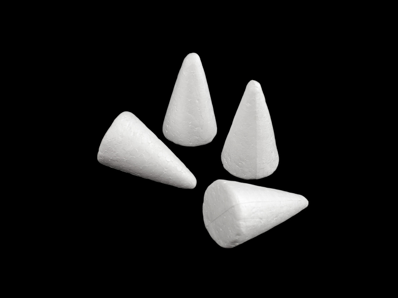 Kužel 3,5x6 cm polystyren, malé, bílá