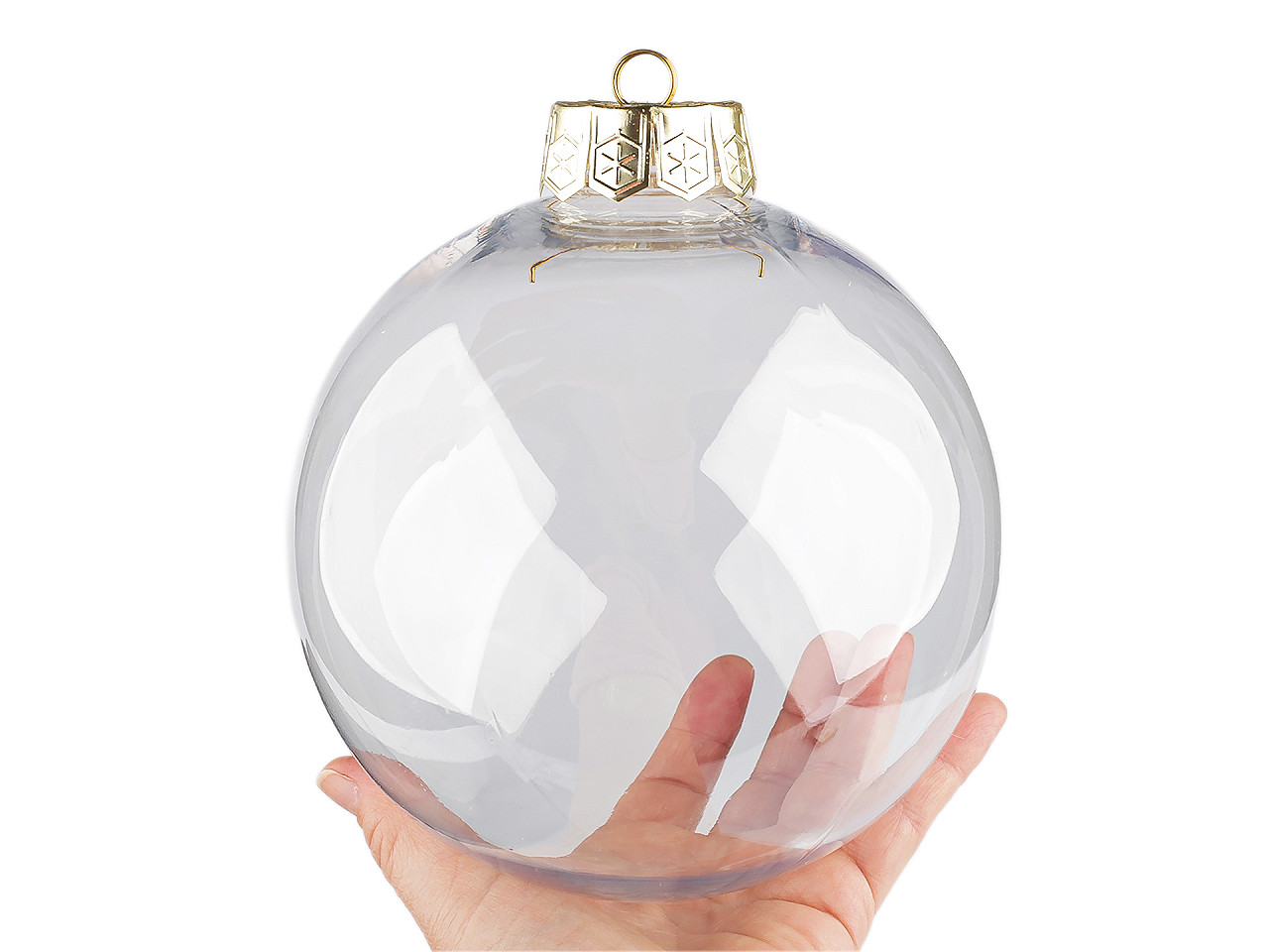 Baňka k dozdobení XXL Ø15 cm, malé, 1 transparent stříbrná