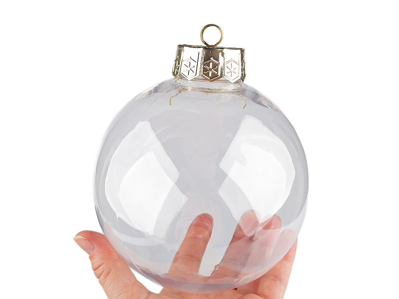 Baňka k dozdobení XL Ø13 cm, střední, 2 transparent zlatá