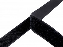 Bandă arici, complet (puf + scai), negru, 25 mm