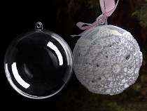 Decorazione a sfera, da decorare, in plastica trasparente, Ø 8,5 cm