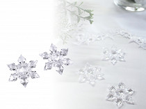 Flocons de neige décoratifs transparents en acrylique, Ø 45 mm