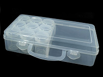 Pudełko plastikowe / pudełko 13x26x6 cm z pojemniczkami