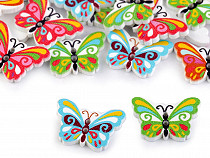 Drevený dekoračný gombík motýľ