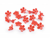 Perline / bottoni in plastica, motivo: fiore, dimensioni: Ø 15 mm