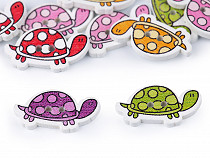 Holzknopf dekorativ Schildkröte Mix