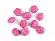 Plastic Mini Shank Buttons / Beads, Rose Ø11 mm