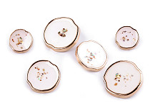 Bottone in metallo AB perla, in resina, dimensioni: 24