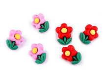 Bottone 3D, motivo: fiore, dimensioni: 24