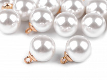 Bottone in finta perla con fibbia, Ø 20 mm