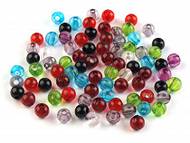 Perles rondes en plastique transparent, Ø 6 mm 