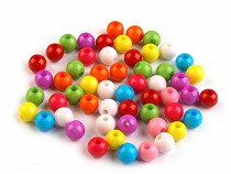 Mélange de perles rondes en plastique de couleur, Ø 7 mm