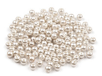 Imitation de perles rondes en verre, Ø 6 mm
