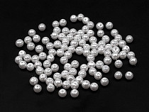 Perline rotonde in vetro, imitazione perle, Ø 4 mm, superficie liscia