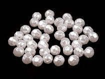 Plastové voskové koráliky / perly Glance ohňovka Ø8 mm