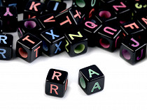 Letter/Alphabet 8x8 mm Cube Plastic Beads