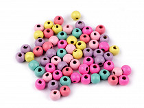 Perles en bois, Ø 8 mm, couleurs pastel