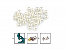 Perles rivets rondes en plastique, Ø 6 mm
