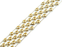Bandă decorativă cu perle, lățime 14 mm