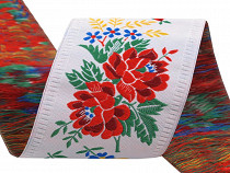 Ruban à motifs folkloriques en polyester, largeur 55 mm
