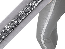 Bande de polyester avec lurex pour pantalon, largeur 20 mm
