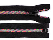 Fermeture Éclair en nylon, largeur 5 mm, longueur 75 cm, Arc-en-ciel