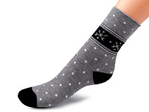 Dámske bavlnené ponožky thermo so zdravotným lemom, vločka
