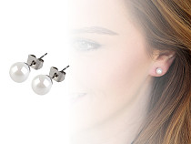 Boucles d’oreilles imitation perles en acier inoxydable