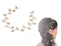 Hair Decor with Leaves and Beads, long
