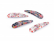 Snap Hair Clip with Flowers