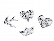 Breloque métallique - Origami Hirondelle, Bateau, Coeur, Eléphant