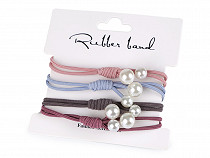 Elastic Hair Ties with Pearl Beads
