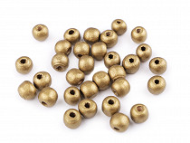 Perles en bois métallisées, Ø 10 mm