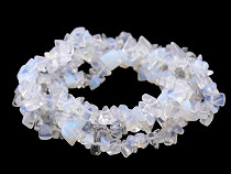 Copeaux de perles minérales synthétiques - Opalite, sur cordon en nylon