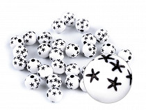 Perles en plastique avec étoiles, Ø 8 mm